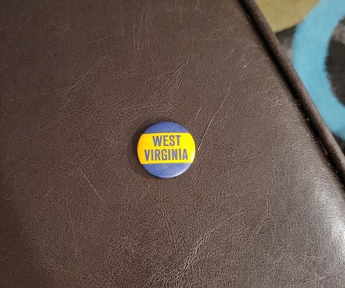Vintage West Virginia Football Pin Back Button 1940s -1950s 1 -1/4"