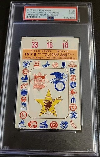 1978 MLB All Star Game Ticket Stub San Diego 7/11/78 PSA  2  Steve Garvey MVP