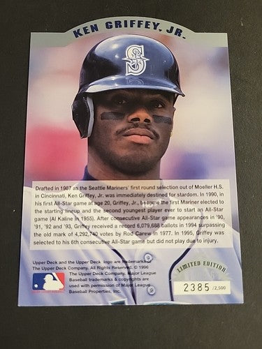 1996 Upper Deck Limited Edition Jumbos All-Star Game 2385/2500 Ken Griffey Jr.