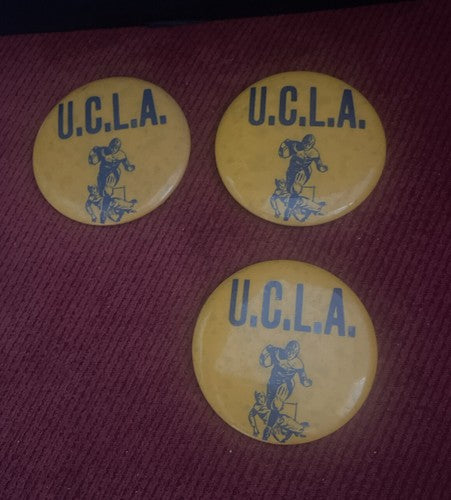 UCLA  1950s Football size 1.75” button No Pin Lot of 3