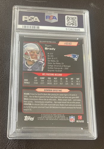 2006 Bowman Chrome - #166 Tom Brady PSA 9 Mint