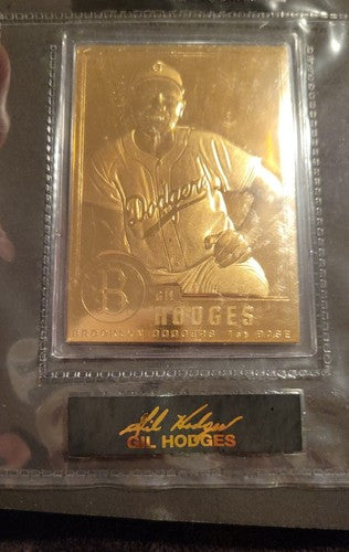 Gil Hodges Danbury Mint Sealed 22 kt Gold card #38  Brooklyn Dodgers 1996