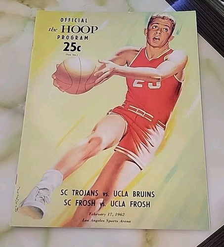 NCAA Basketball USC vs UCLA Bruins The Hoop Official Program February 17 1962