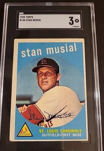 Stan Musial 1959 Topps- Hall Of Fame- Card #150 - SGC 3 VG  Cardinals
