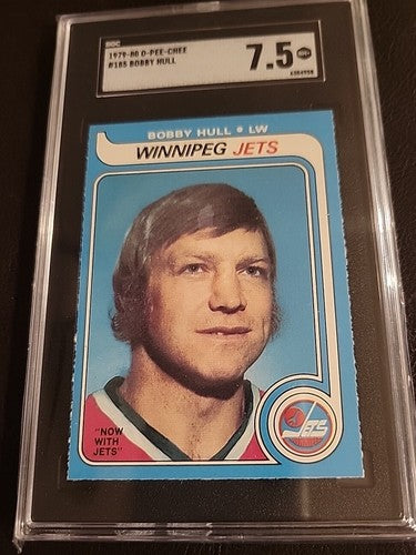 1979/80 O-PEE-CHEE NHL HOCKEY CARD #185 BOBBY HULL SGC 7.5