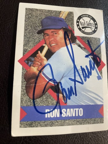 Ron Santo Signed Ron Santo's American Rotisserie Card Chicago Cubs COA JSA