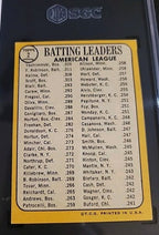 1968 Topps #2 Al Kaline Frank Robinson Yastrzemski AL Batting Leaders SGC 4