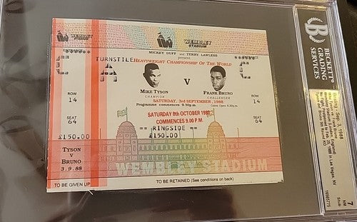 MIKE TYSON VS FRANK BRUNO PHANTOM FULL TICKET 9/3/1988 WEMBLEY STADIUM BGS 7