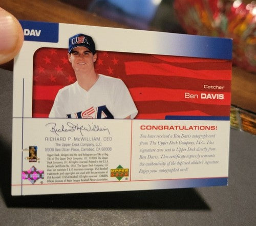 Ben Davis 2004 Upper Deck Team USA Authentic Signature Autograph Auto SP 160/344