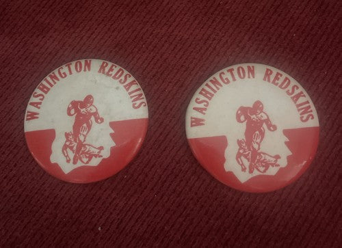 Washington Redskins 1950s NFL Football size 1.75” button No Pin Lot of 2