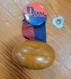 Vintage 1930's University of Pennslyvania Football Pin W/ Tin Litho Football