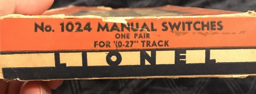 Lionel No. 1024 Manual Switch In Box -1 Item
