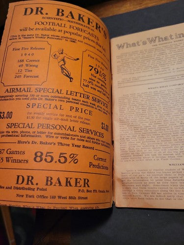 1940 NFL and College Football What's What in Football Yearbook 11/4