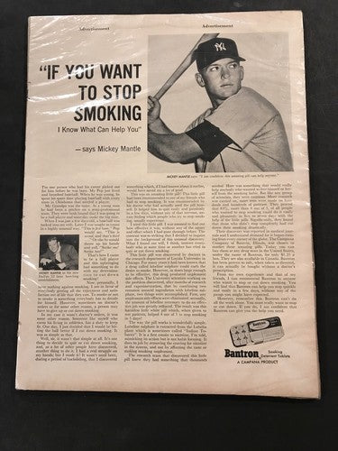 Mickey Mantle New York Yankees Original Vintage Magazine Advertisement