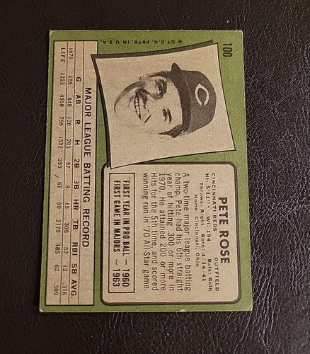 1971 Topps #100 Pete Rose VG Cincinnati Reds