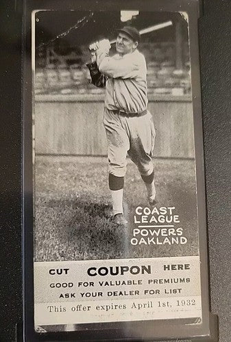1931  Zeenut PCL  WITH COUPON Powers , Oakland SGC 2 Graded Baseball Card
