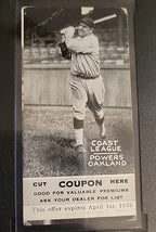 1931  Zeenut PCL  WITH COUPON Powers , Oakland SGC 2 Graded Baseball Card