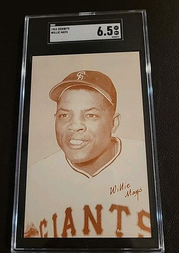 1963 Willie Mays Exhibits SGC 6.5 Red Stats on Back