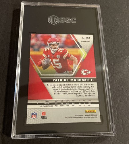 Panini Mosaic MVPs PATRICK MAHOMES II Green Prizm SP #297 Chiefs SGC 10 GEM MINT