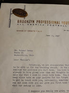 1947 Brooklyn Dodgers Football Tom Scott Signed Letter Plus 2nd Letter Signed