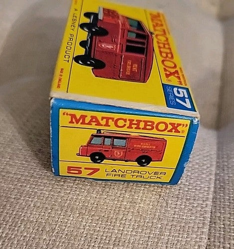 Matchbox Lesney #57 Land Rover Fire Truck Original Mint Box 1966