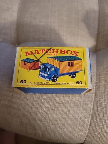 G418-MATCHBOX LESNEY No60B SITE HUT TRUCK AND ORIGINAL BOX 1966.