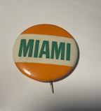 Vintage University Of Miami Hurricanes 2" Button Pinback 1960s-70s