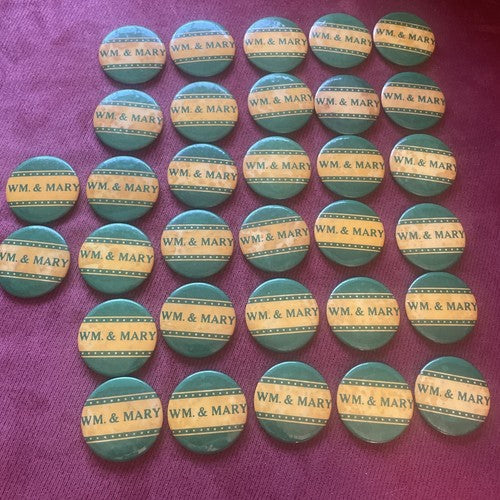 College of William & Mary 1950s Football size 1.75” button No Pin  Lot of 32