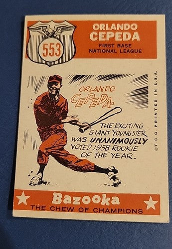 1959 Topps #553 Orlando Cepeda San Francisco Giants HOF VG