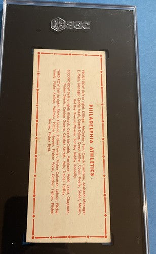 1951 Topps Teams Philadelphia Athletics SGC 4 Undated