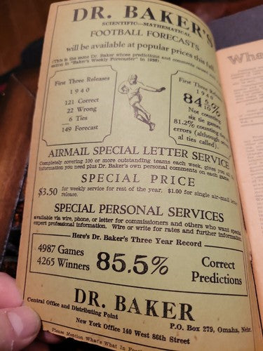 1940 NFL and College Football What's What in Football Yearbook 10/21