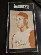 1963 Exhibits Roberto Clemente HOF Red Stats-on-Back SGC 6.5