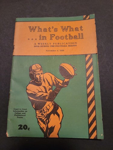 1940 NFL and College Football What's What in Football Yearbook 11/4
