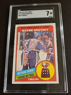 1984-85 O-Pee-Chee OPC #373 Wayne Gretzky Art Ross Trophy SGC 7 GRADED Card