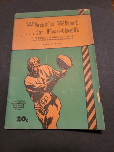 1940 NFL and College Football What's What in Football Yearbook