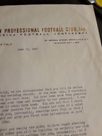 1947 Brooklyn Dodgers Football Tom Scott Signed Letter Plus 2nd Letter Signed