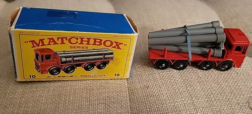 Matchbox #10 Pipe Truck with Pipes Mint in  Box 1960's