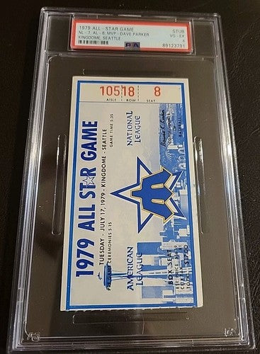 1979 All-Star Game Ticket Dave Parker MVP Kingdome Seattle PSA DNA  4 VG/EX