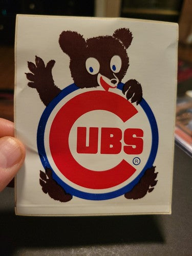 Vintage 1960s Chicago Cubs Glass Decal 3.25" x 4.25" by JG Barron Decal Co