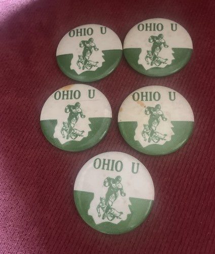 Ohio University ￼1940s 1950s  Football size 1.75” button No Pin Lot of 5