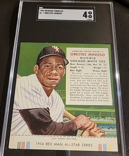 1954 Red Man Tobacco Orestes Minnie Minoso #7 HOF SGC Graded 4