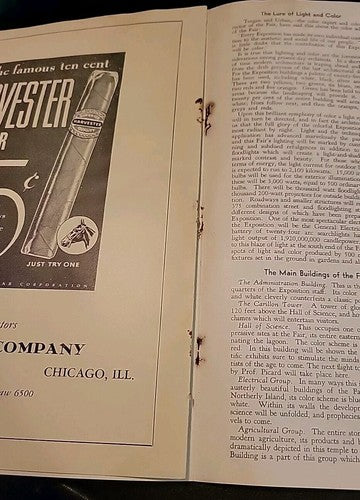 1933 EAST WEST COLLEGE FOOTBALL AS GAME PROGRAM CHICAGO WORLD FAIR W/ticket Stub