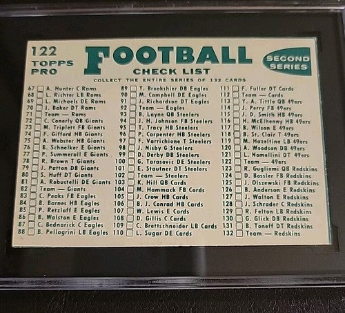 1960 TOPPS SAN FRANCISCO 49'ers TEAM #122 Graded SGC 4 (Looks Better)