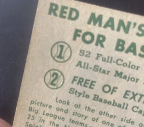 1952 Red Man Tobacco Jim Hearn  w/tab Set Break 8 NL VG