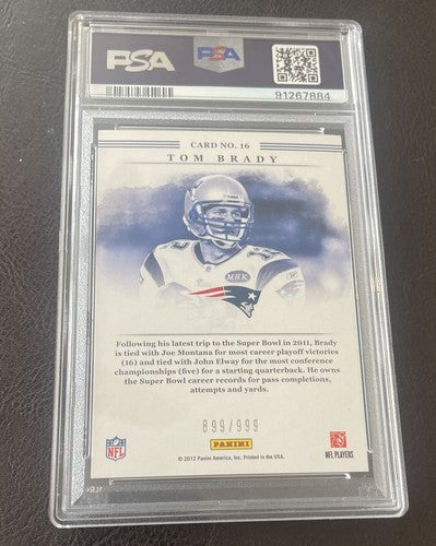 Tom Brady 2012 Panini Elite Series #16  899/999 - New England Patriots PSA 6