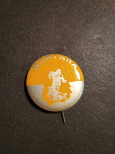 1940s - 1950s Montana football larger size 1.75” pinback button Rare Issue