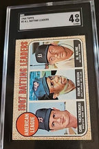 1968 Topps #2 Al Kaline Frank Robinson Yastrzemski AL Batting Leaders SGC 4