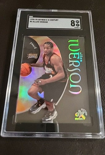 1998-99 Skybox E-X Century Allen Iverson Acetate Rare Insert 76ers SGC 8