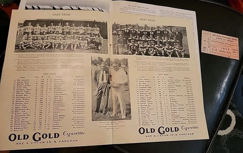 1933 EAST WEST COLLEGE FOOTBALL AS GAME PROGRAM CHICAGO WORLD FAIR W/ticket Stub