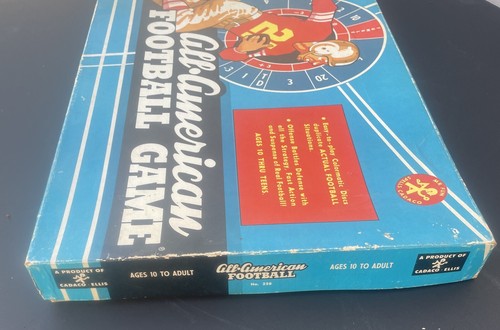 Vintage 1958 All American Football Board game not complete Great graphics Cadaco